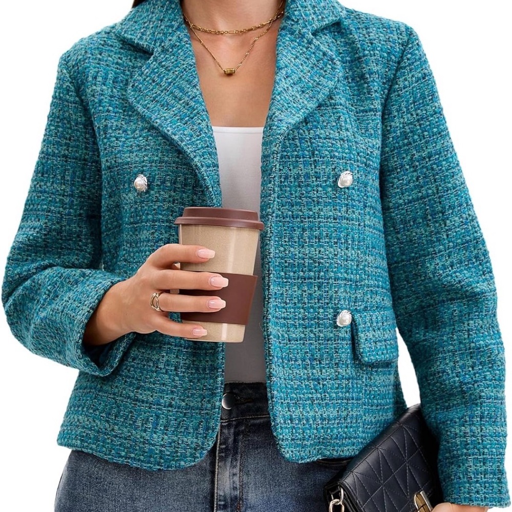 NWT Classic French-Inspired Cropped Tweed Jacket